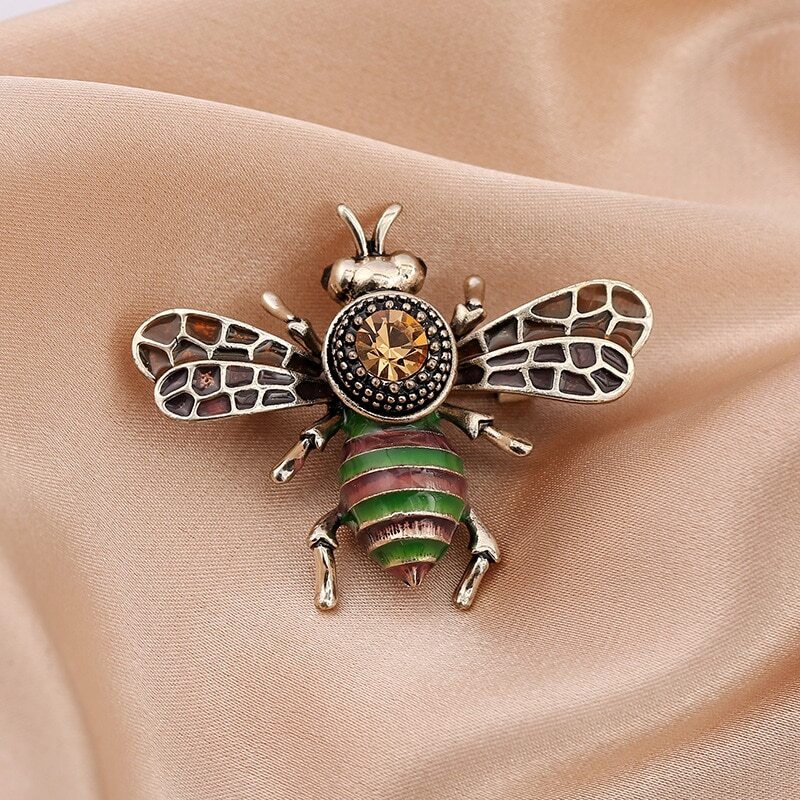 Cute Rhinestone Bee Brooch Women Party Accessories Insect Pearl Brooches