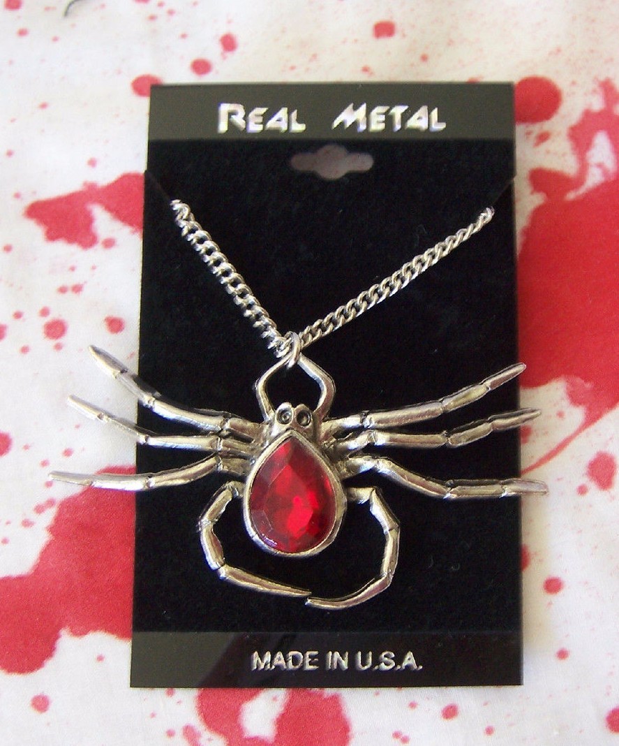 Real Metal Jewelry Halloween Gothic Necklace Earrings Vampire Spider Cross New