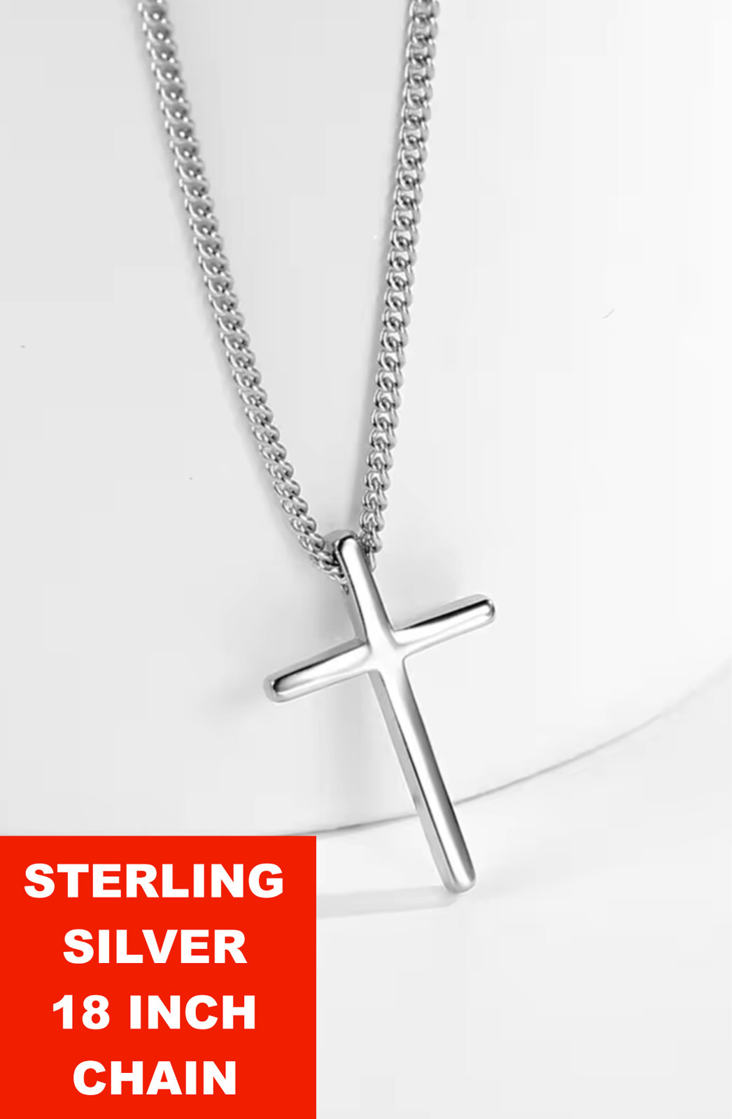 Plain & Simple Cross Pendant in 925 Sterling Silver – NEW!