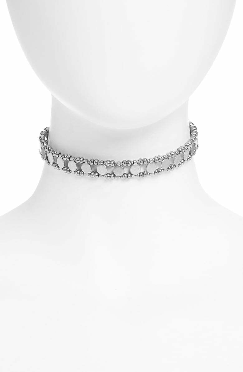 Nordstrom Treasure & Bond Women’s Bead Disc Choker Necklace NWT 99 Rhodium GOLD