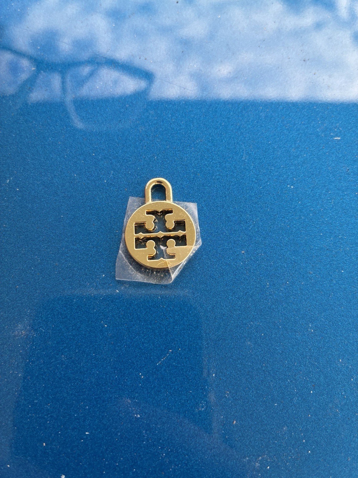 Gold Toned Brass Tory Burch Logo Charm