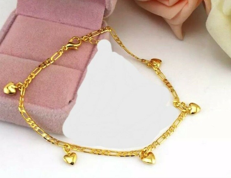 Women’s Fashion Jewelry Solid Heart Ankle Bracelet Sandal Barefoot Anklet