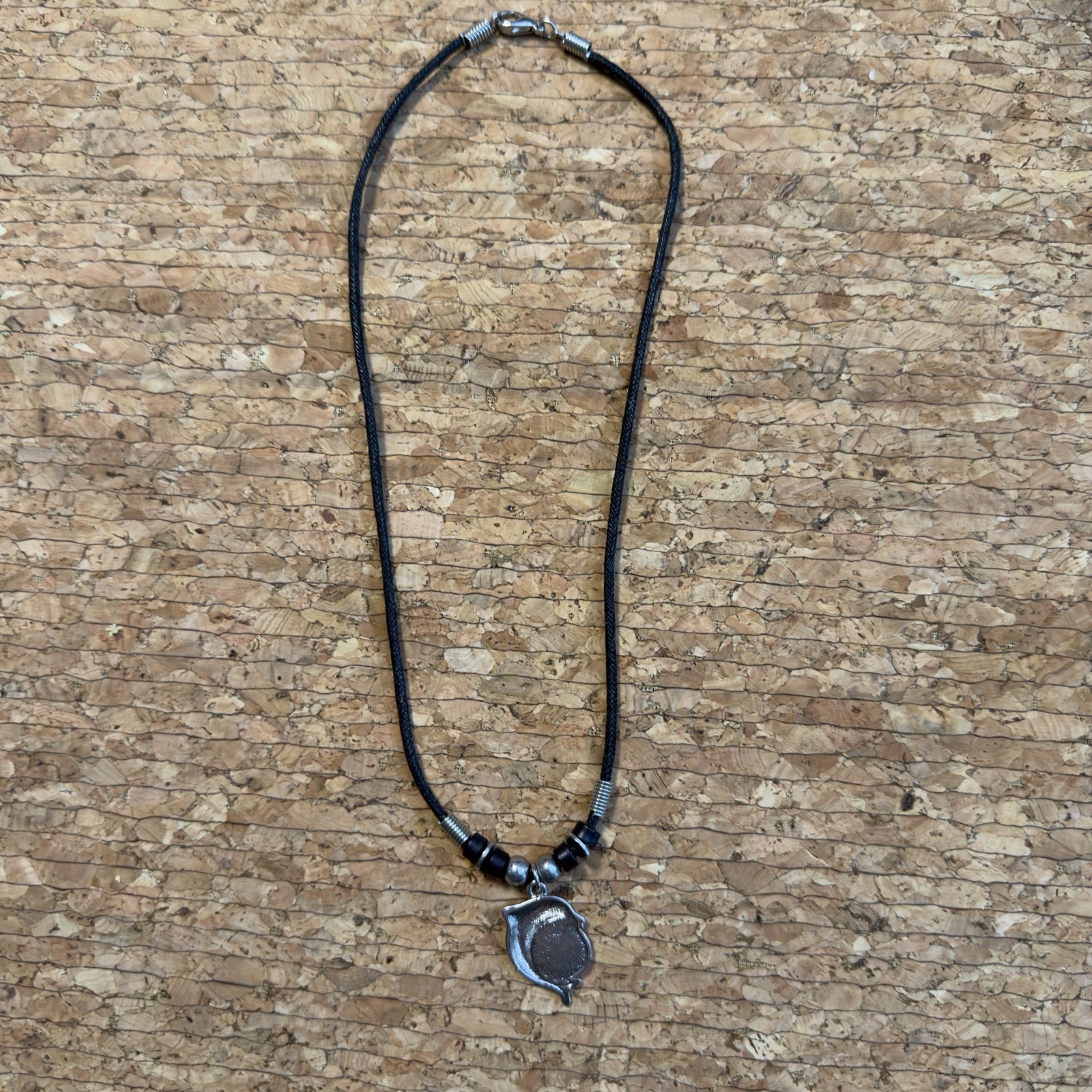 Vintage Y2K Mood Dolphin Necklace Color Change Pendant Black Cord Beach Boho