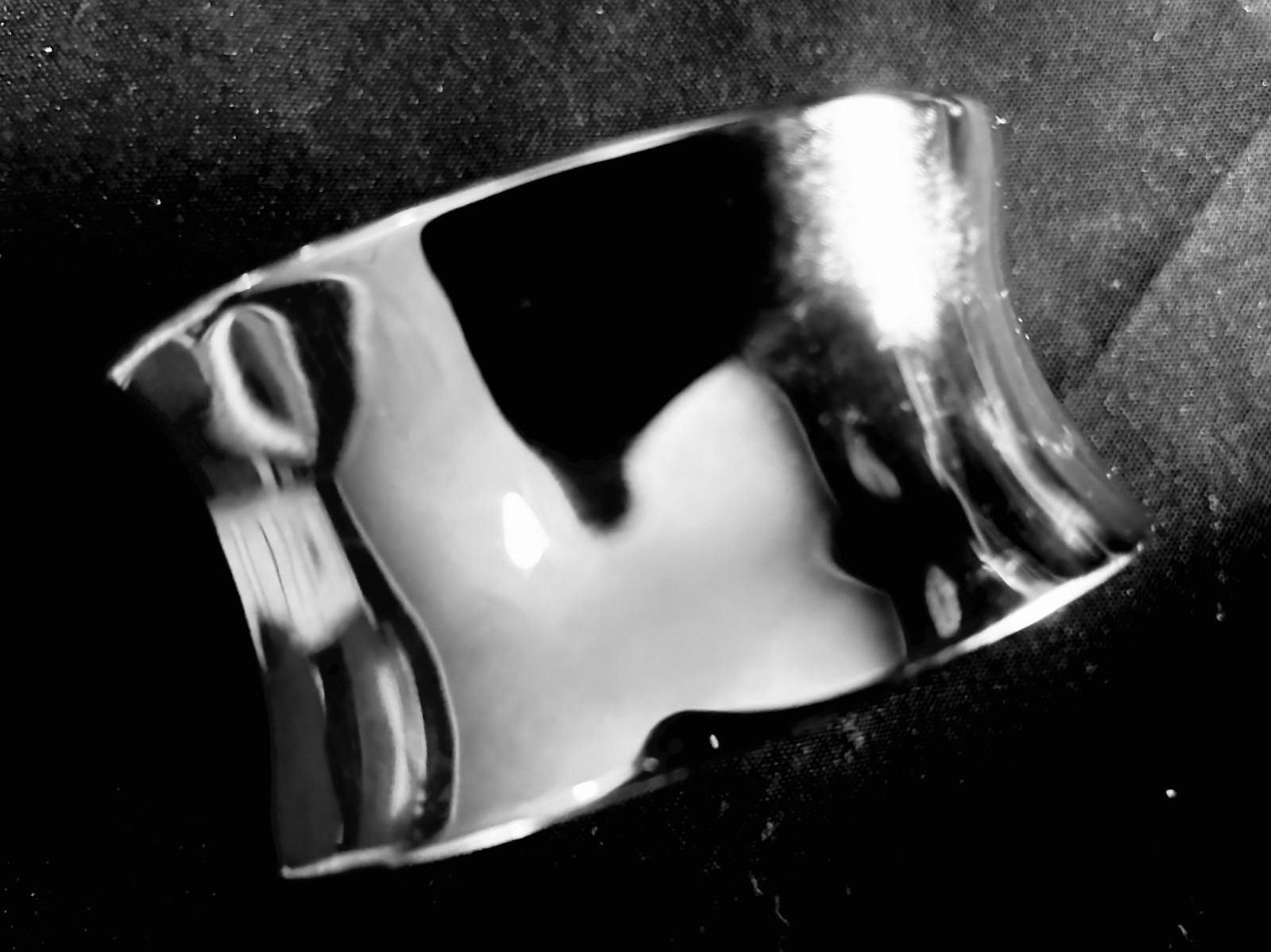 SteamPunk/ Modernist Chrome-Plated Steel Hinged Cuff Bracelet