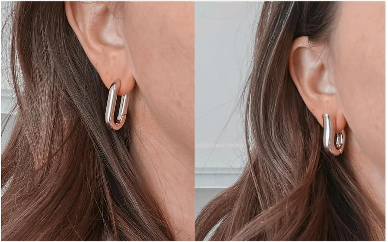 6 Pairs Gold Hoop Earrings for Women, 14K Gold Plated Huggie Hoop Earrings Set H
