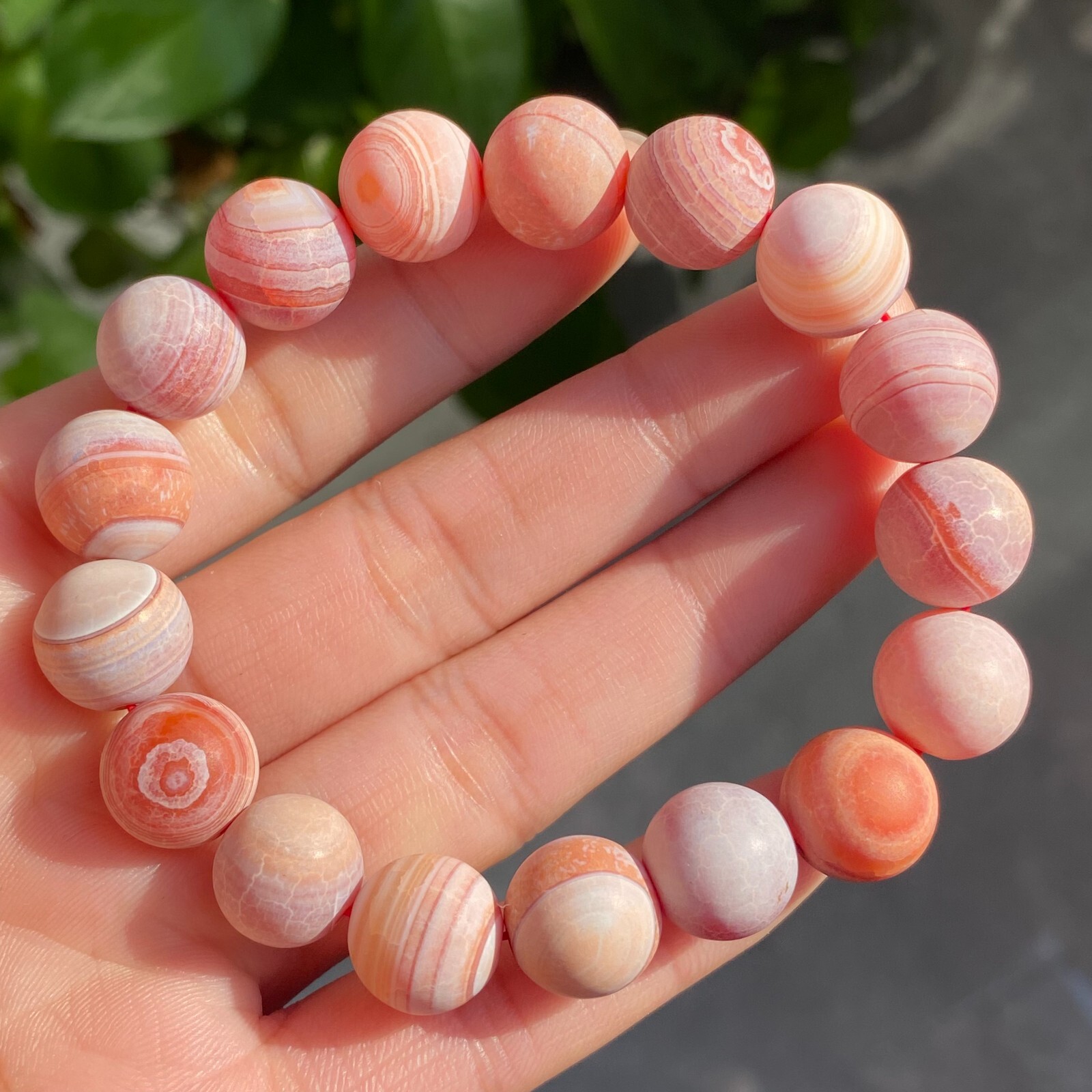 12mm Natural Red Gobi Agate Eyes Madagascar stone Bracelet (not polished) C1527