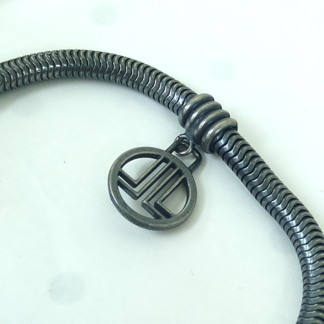 LANVIN COLLECTION Faux Pearl Chain Necklace Beige Gray