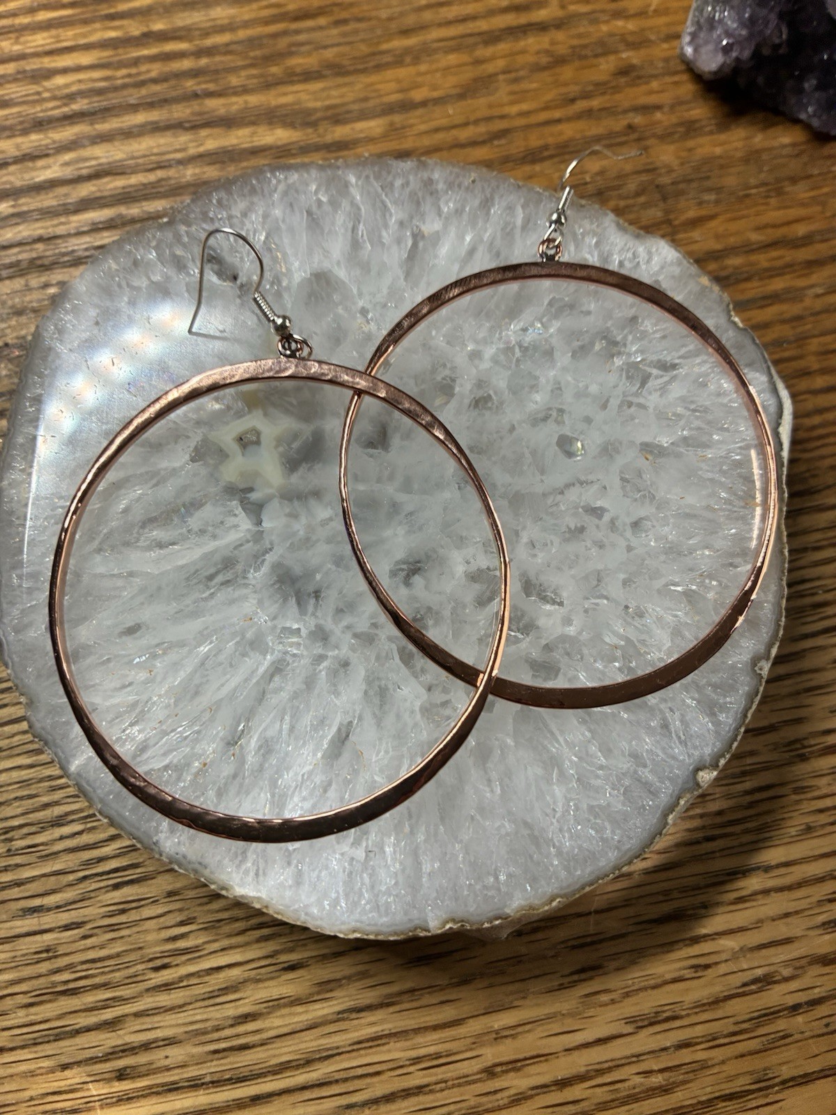 Solid Copper Hoop Earrings CE899 – 2 1/4 inches in diameter.