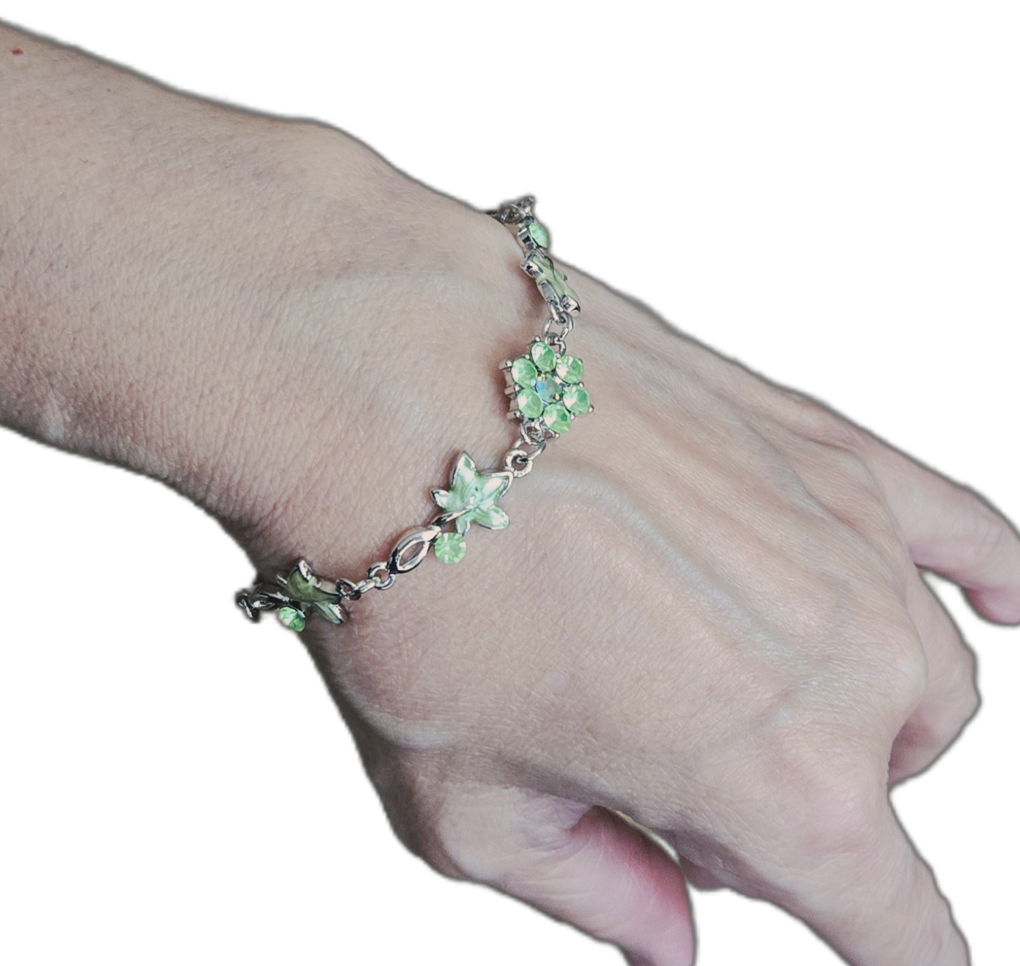 Wholesale Bracelets Lot of 12 Rhinestone Butterfly Flower Lobster Clasp Bracelet