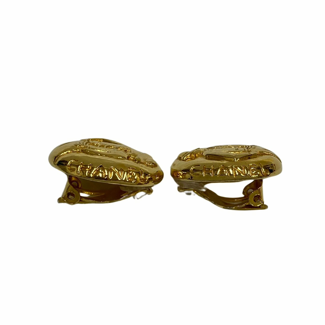 Chanel Earrings Coco Mark Gold Mademoiselle Motif Icon Ladies Accessory Vintage