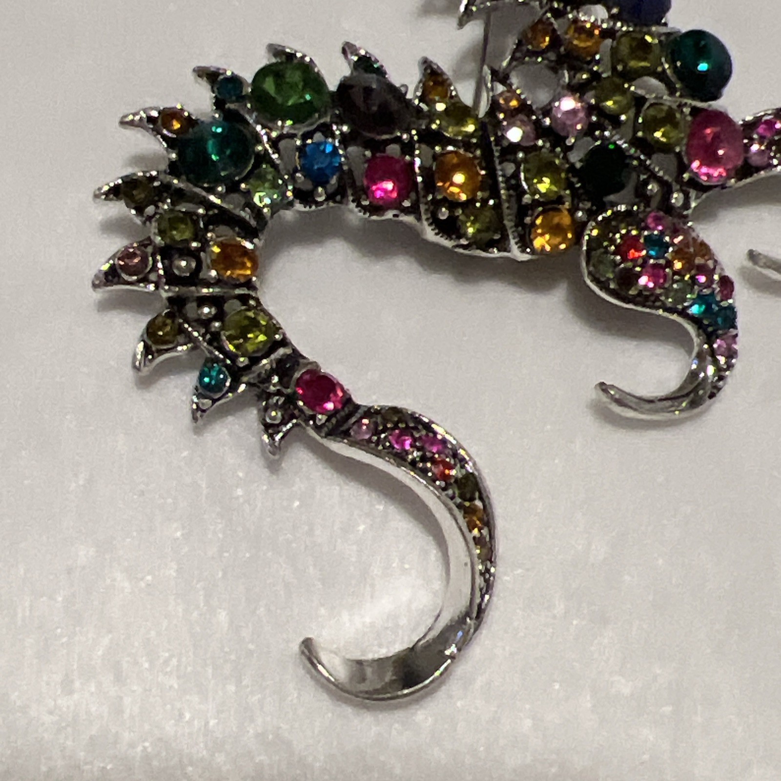 Brooch Pendant Dragon Multicolor Rhinestones