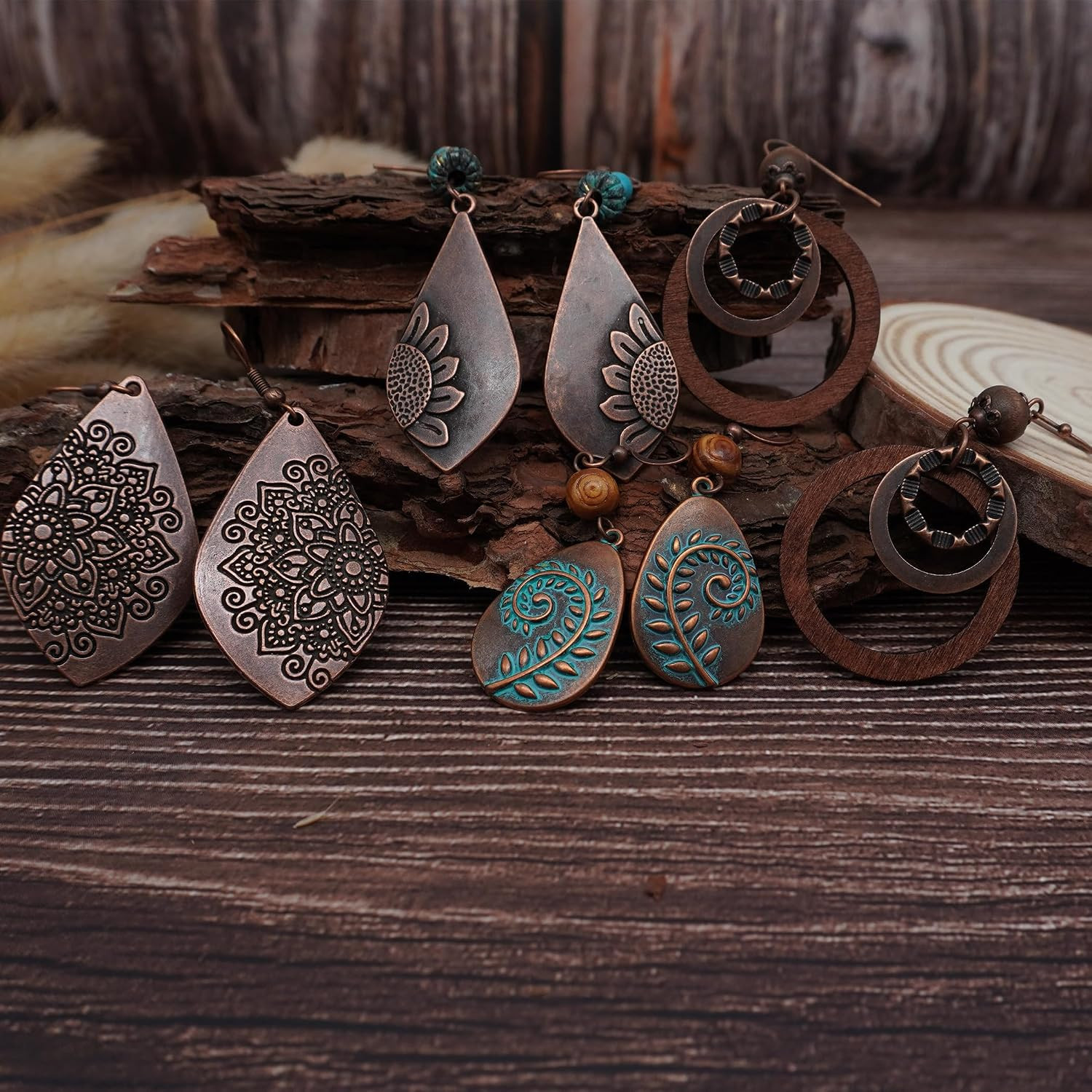 11 Pairs Vintage Drop Dangle Earrings for Women Boho Earring Jewelry Set Retro F