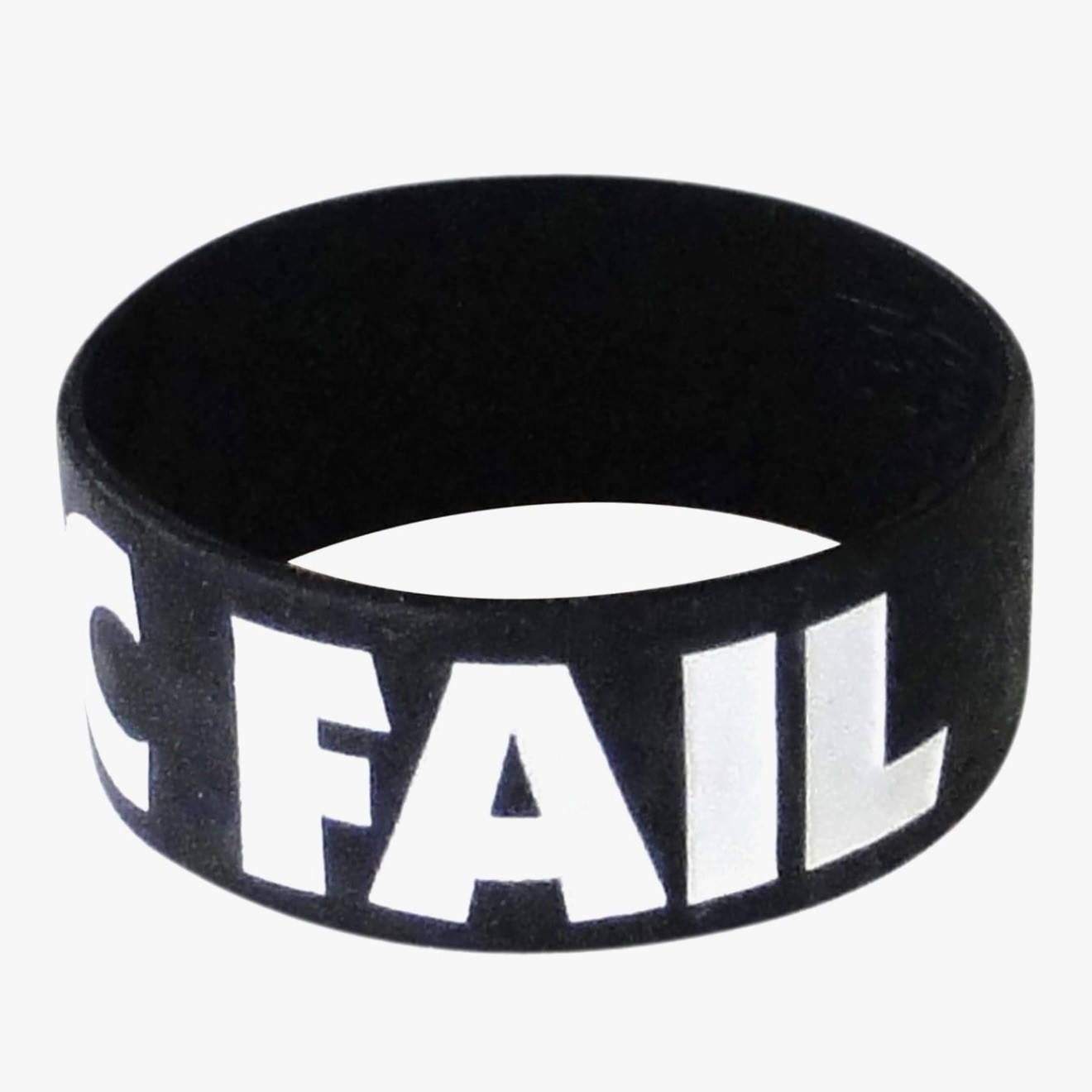 Radbandz EPIC FAIL Hot Topic Silicone Wristband Bracelet Black White Size Large