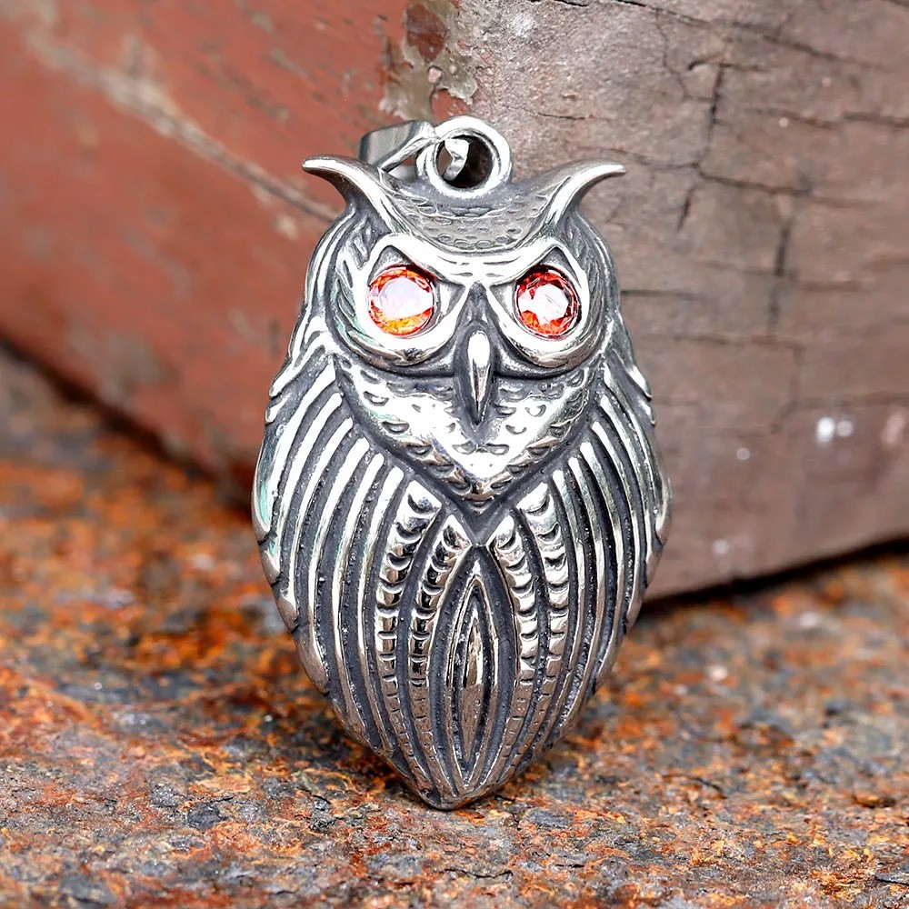 Viking Owl Necklace Stainless Steel Necklace
