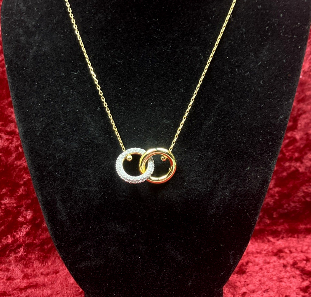 Swarovski Dextera Interlocking Loop Pave Pendant Necklace NIB RP $189