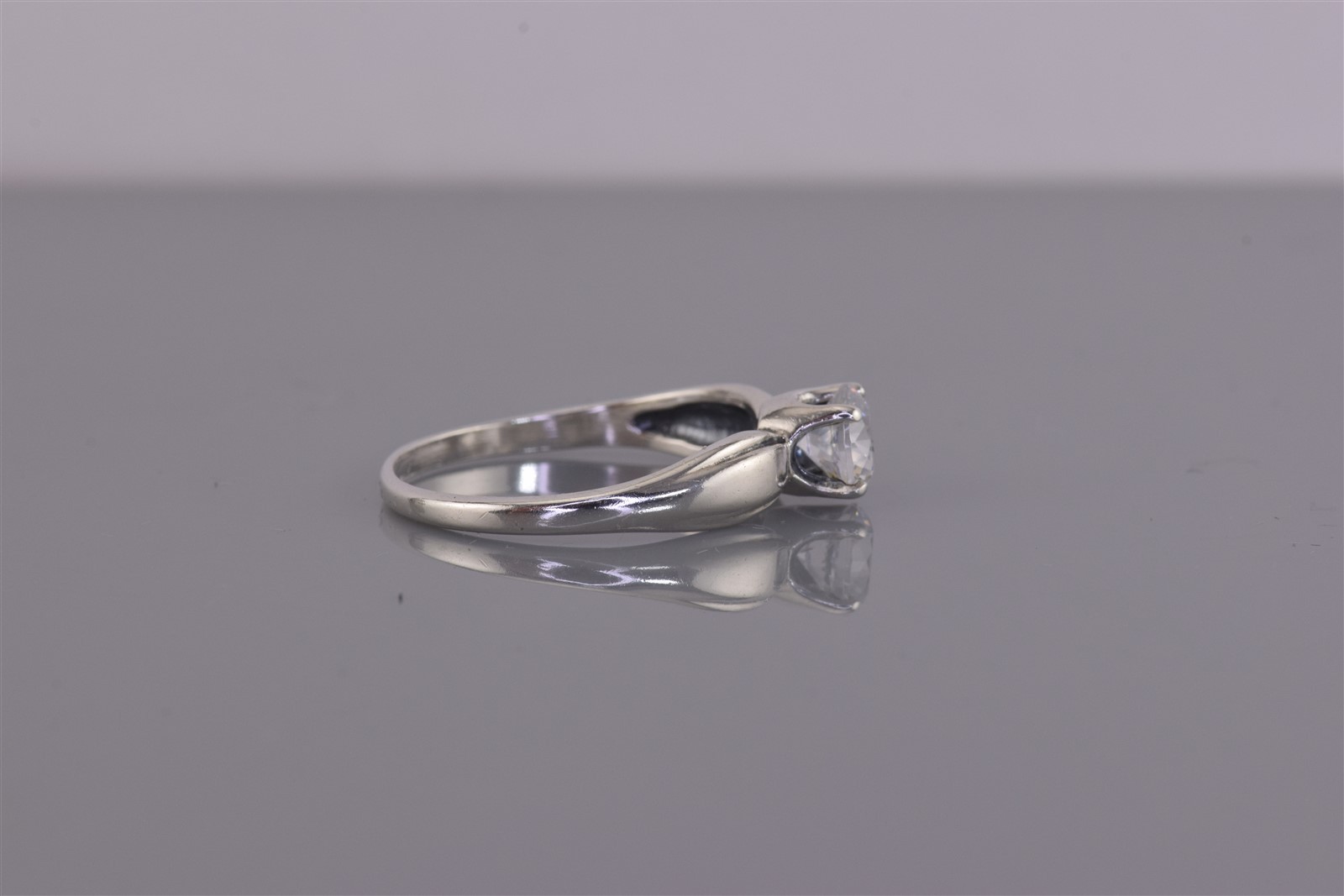 KABANA Sterling Silver Round Cubic Zirconia Tapered Collar Band Ring 925 Sz: 9