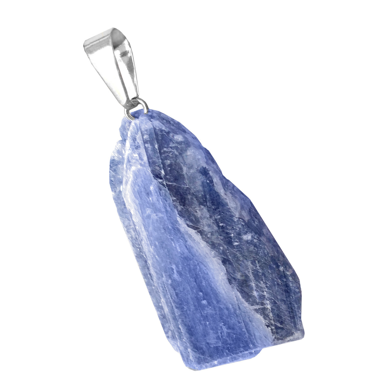 BLUE KYANITE Crystal Pendant Necklace Silver Chakra Heal RAW Gemstone Natural