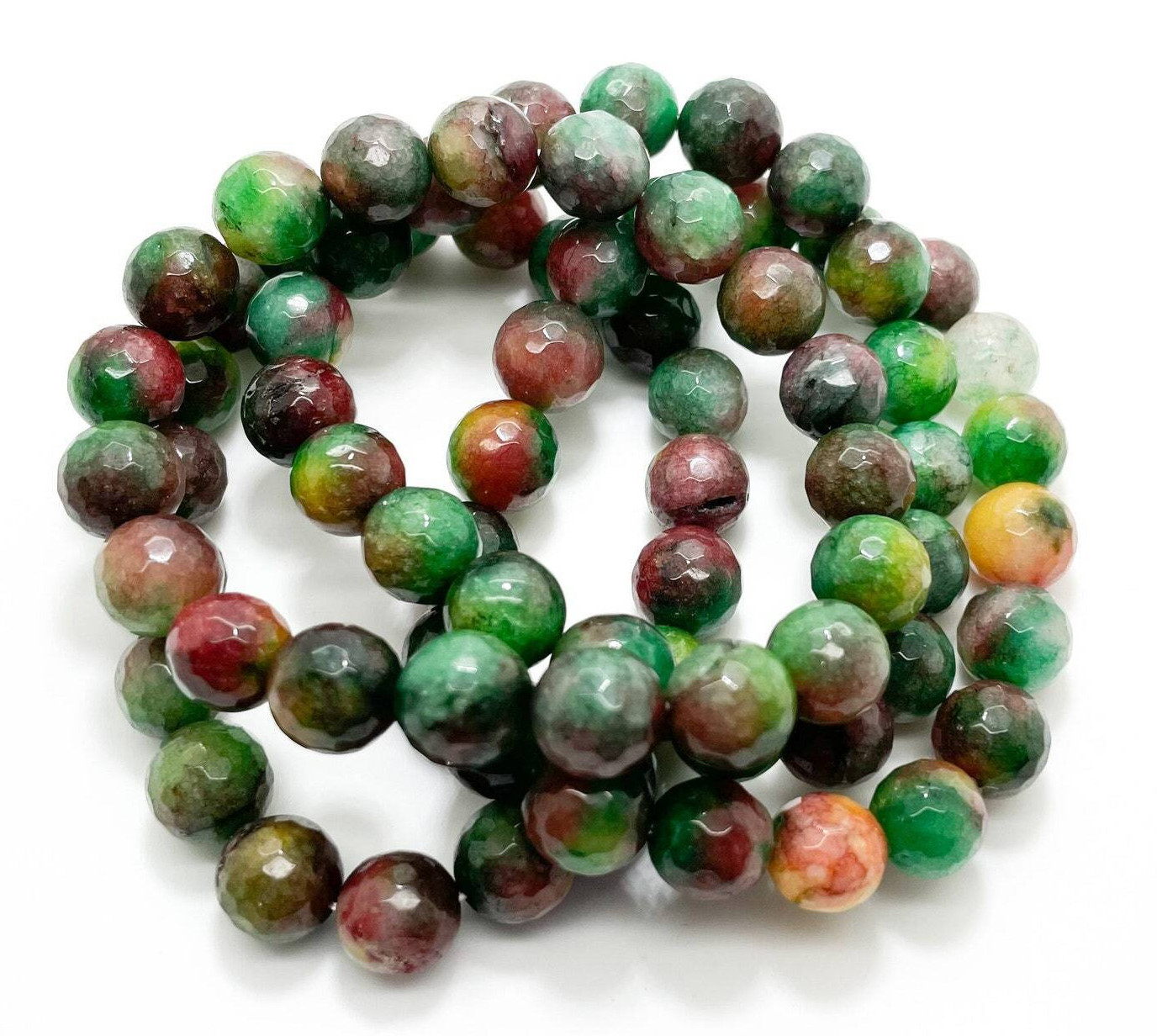 1PC x Handmade Fashion Gemstone Beaded Bracelet (Ruby Zoisite Dyed)