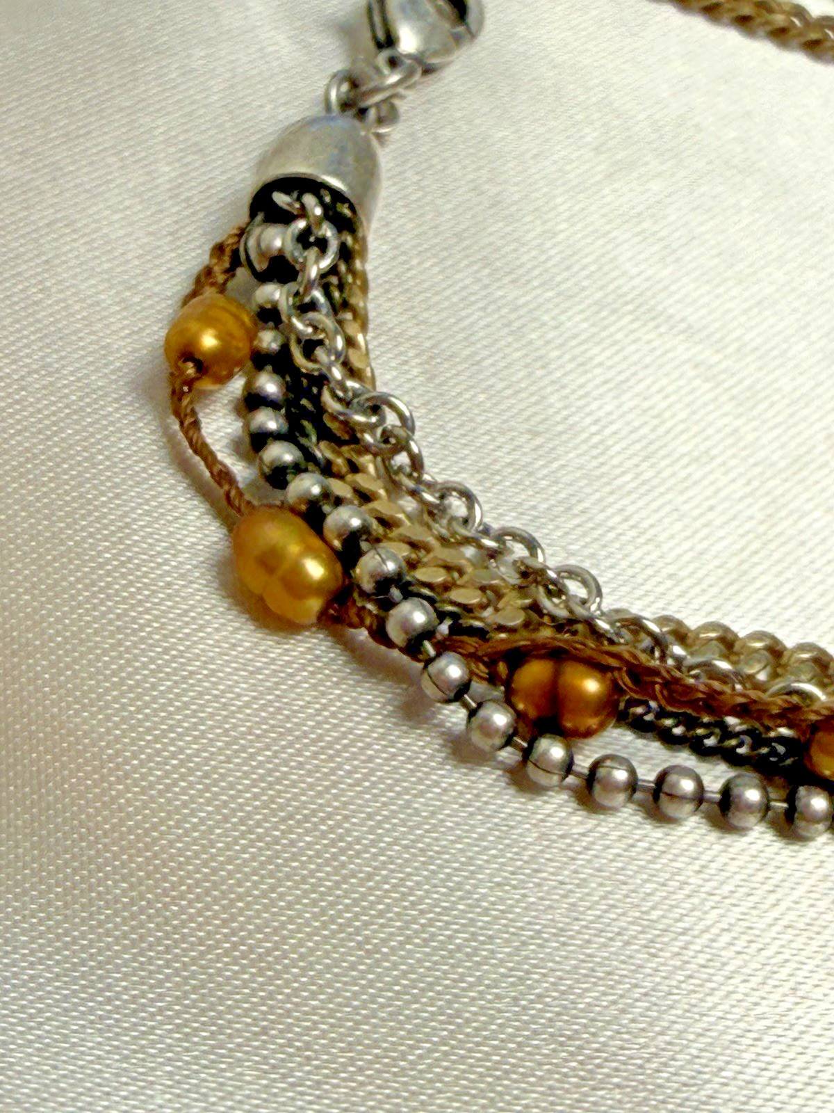 Vintage Premier Designs Mixed Metal Multi-Strand Bracelet – 7”–8.5” Adjustable