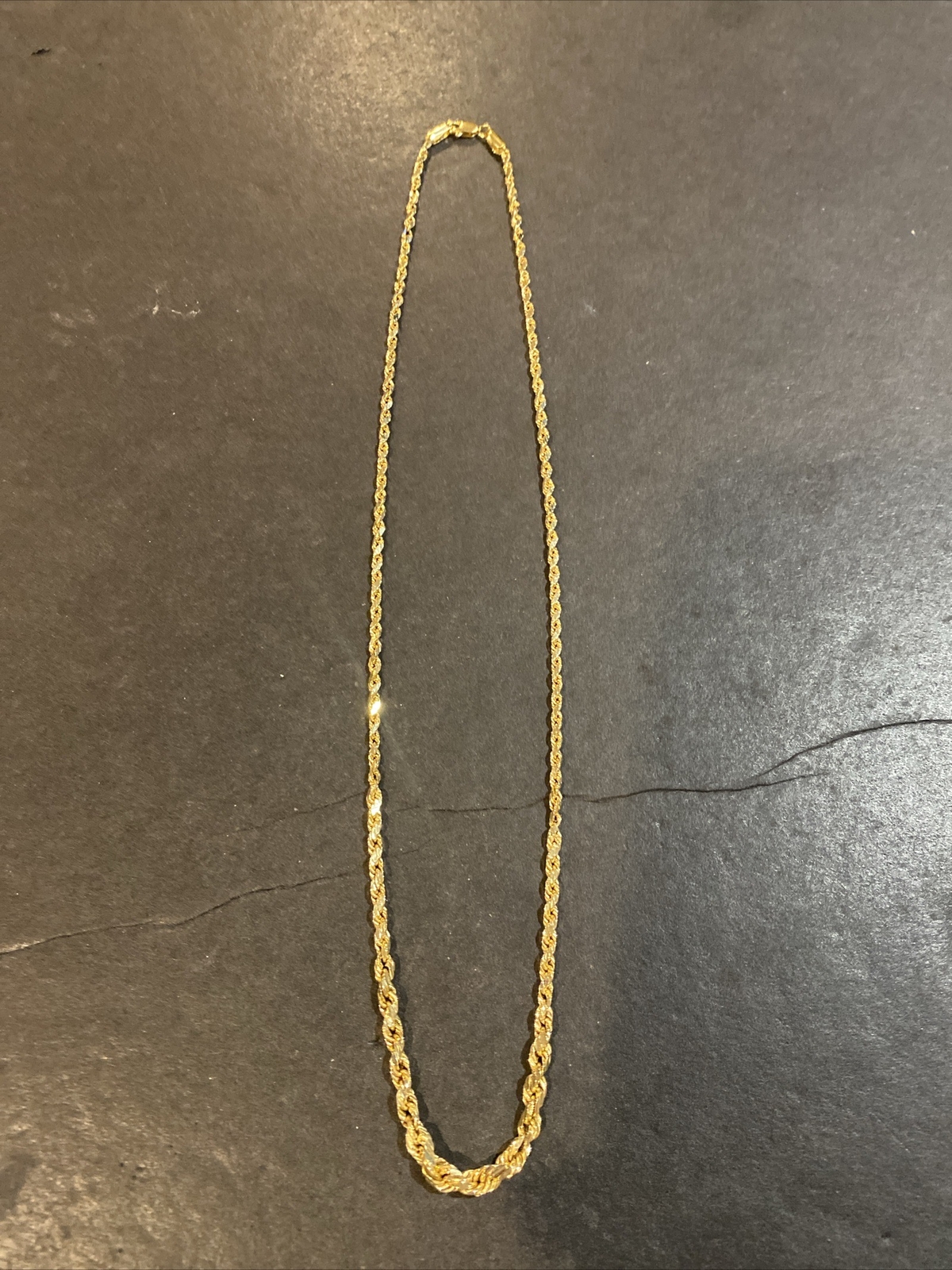 Gorgeous Signed OR 14K Yellow Gold Twisted Rope Graduated Necklace G2U