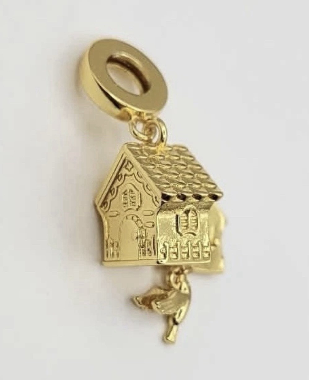 925 Sterling Silver Hinged Open/Close Cuckoo Clock Charm Pendant