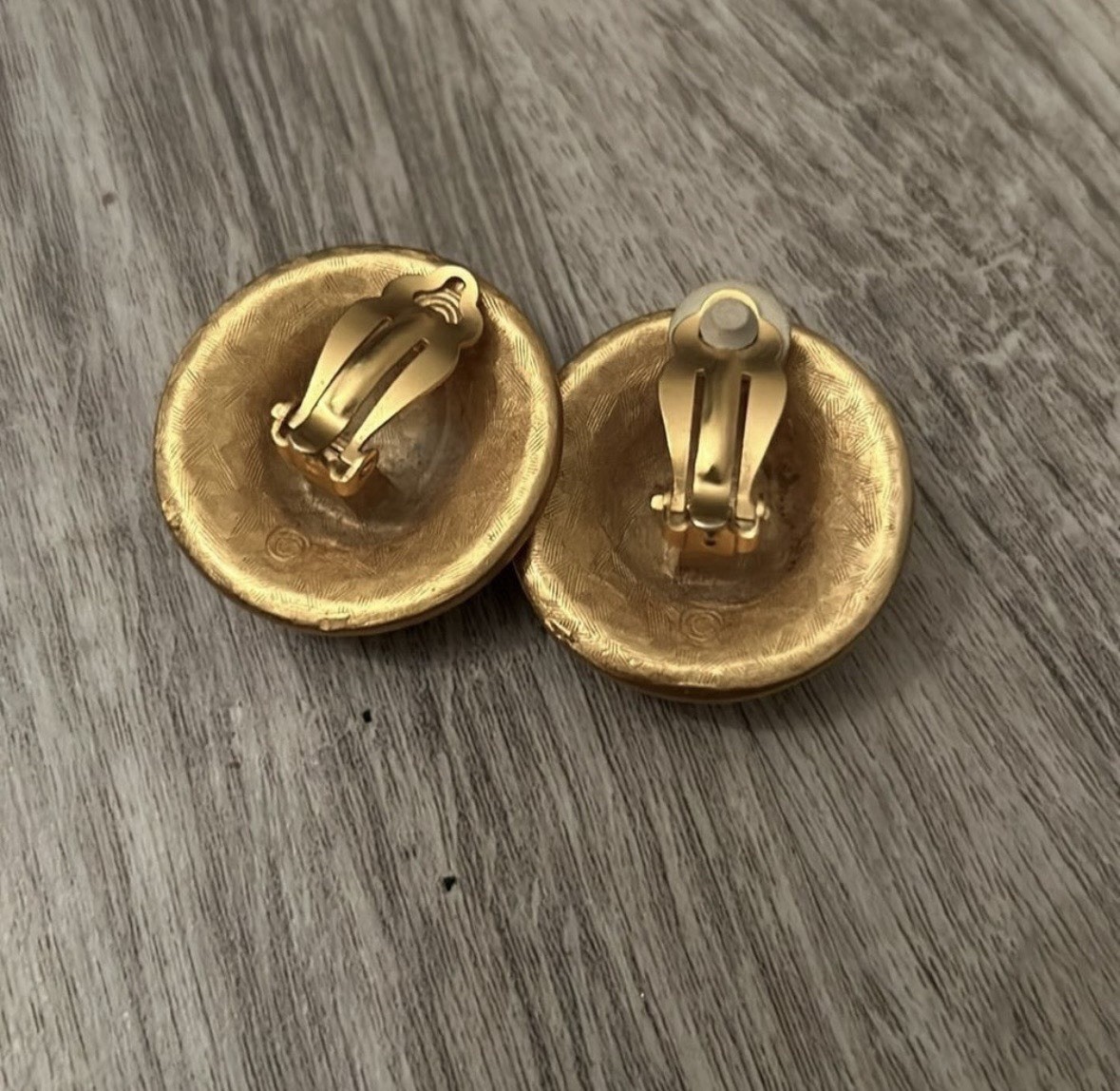 Gold Tone Round Dome Clip-On Stud Earrings, Metal, No Stone, Lobe