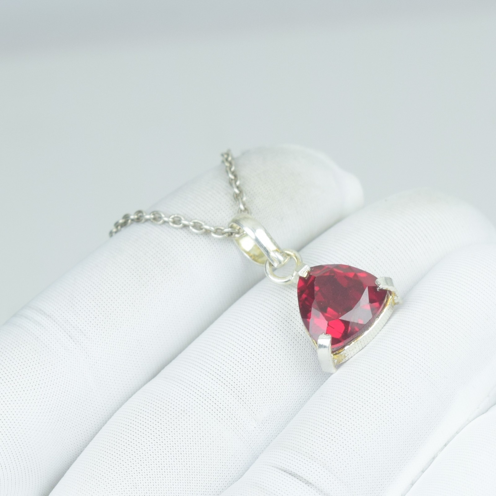Garnet Red Sterling Silver January Gift For Ladies Pendant, Garnet Necklace,