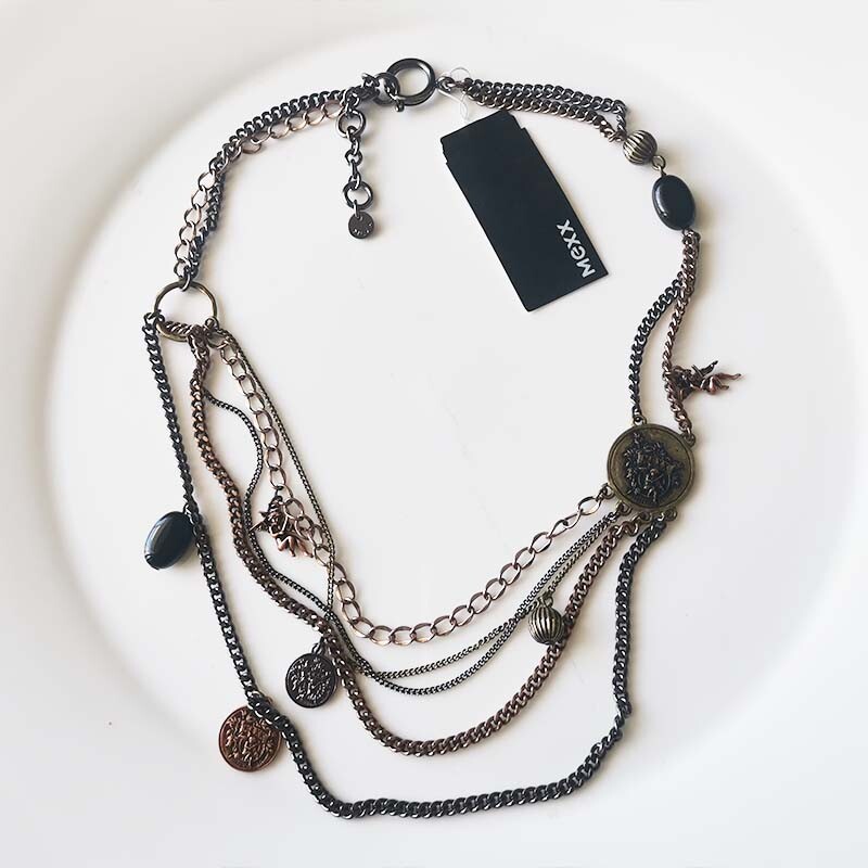 20″ Mexx Multi-Strands Statement Necklace Retro Women Sea Party Vacation Jewelry