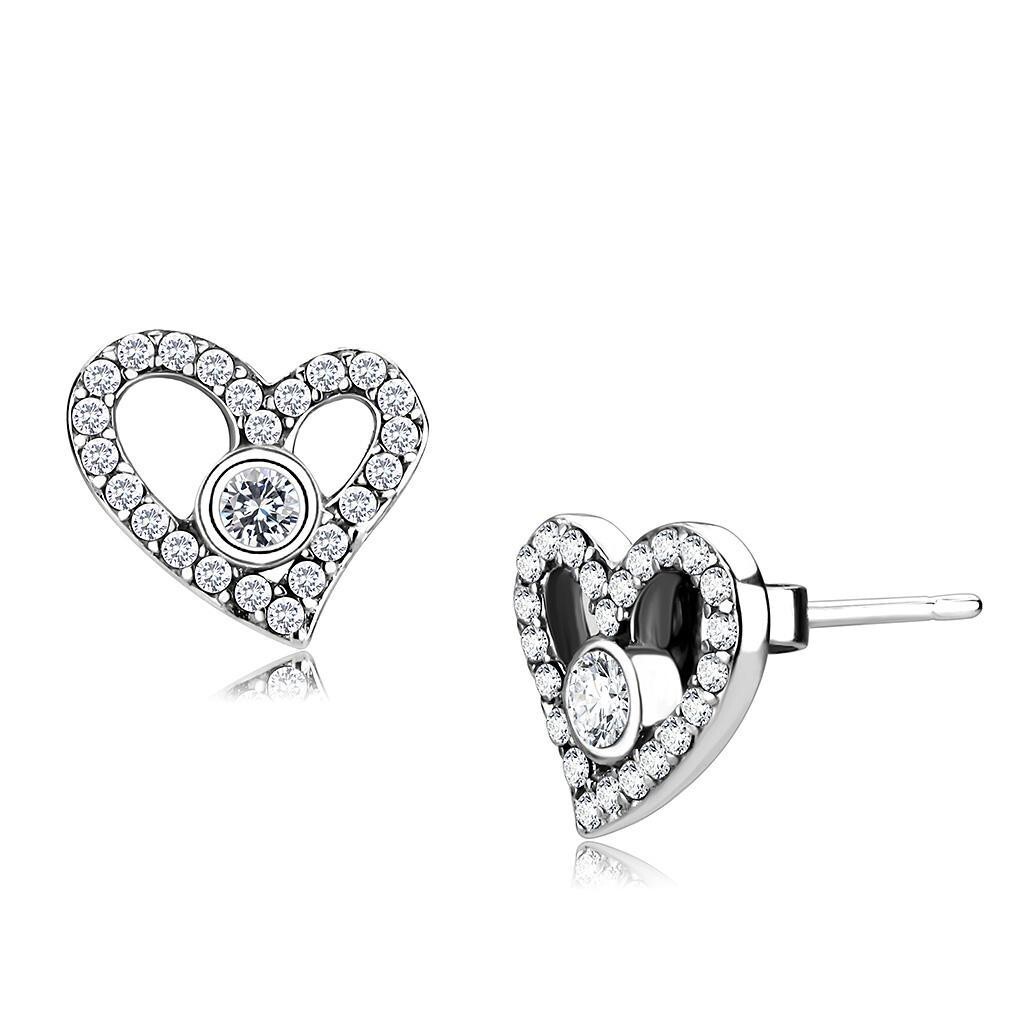 Stainless Steel CZ Earrings – Clear 2.5mm Stone, Lightweight & Durable, Elegant