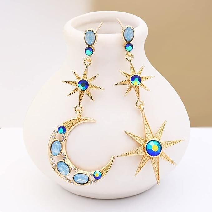 Betsey Johnson Celestial Moon & Star Drop Earrings | Perfect Gift for Her
