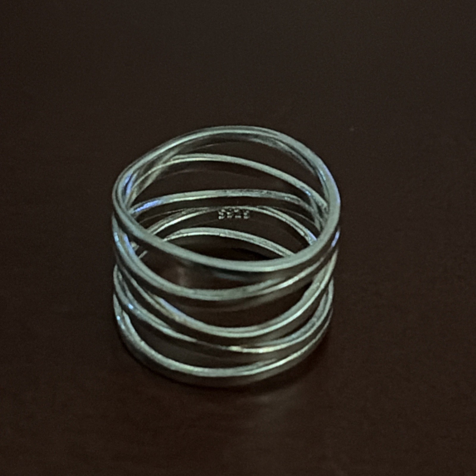 Sterling Silver ring with spiral multi band design