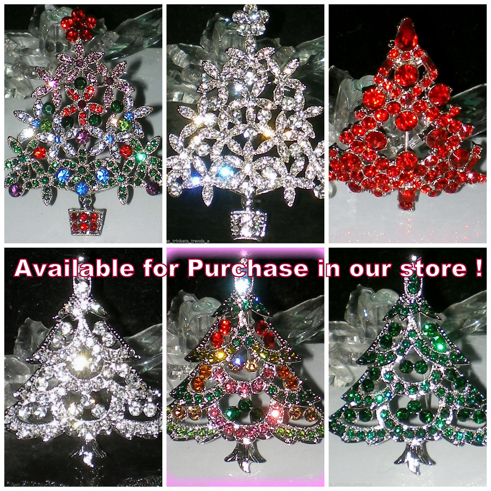 CLEAR RHINESTONE SILVER WHITE GOLD PLATED 5 POINT STAR PIN BROOCH CHRISTMAS GIFT