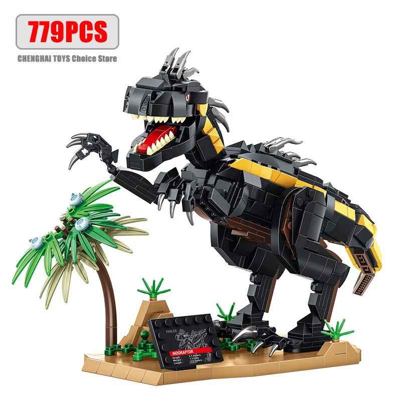 Dinosaur Building Blocks T Rex Model Toy with Lights Construction Brick Set