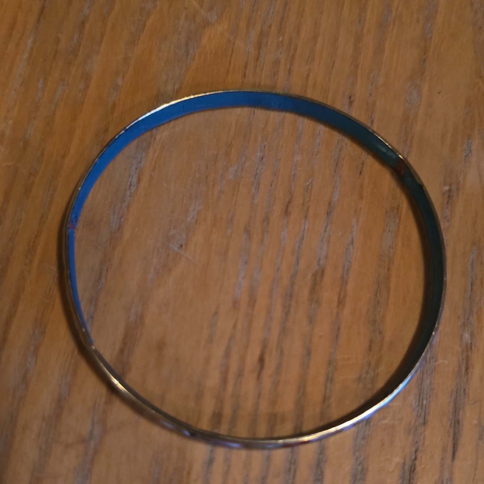 Blue Multicolor Enamel Metal Floral Bangle Bracelet Round No Stone