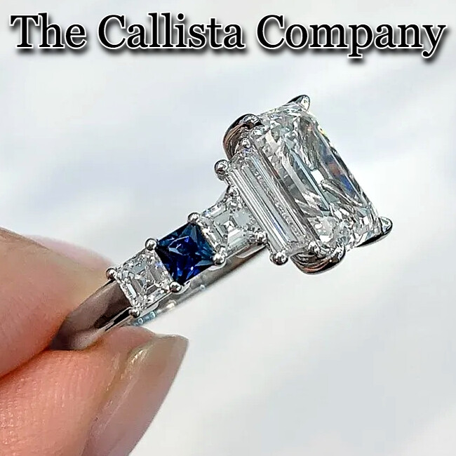 CALLISTA CO. LAB-CREATED 5.34 CT CLEAR EMERALD CUT 3A+ CZ S925 SILVER RG SZ 6-9✓
