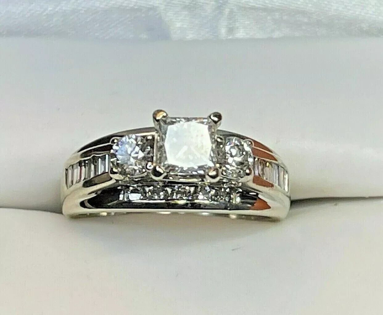 4 Ct Princess Cut Simulated Diamond 14K White Gold Plated Women’s Wedding Ring