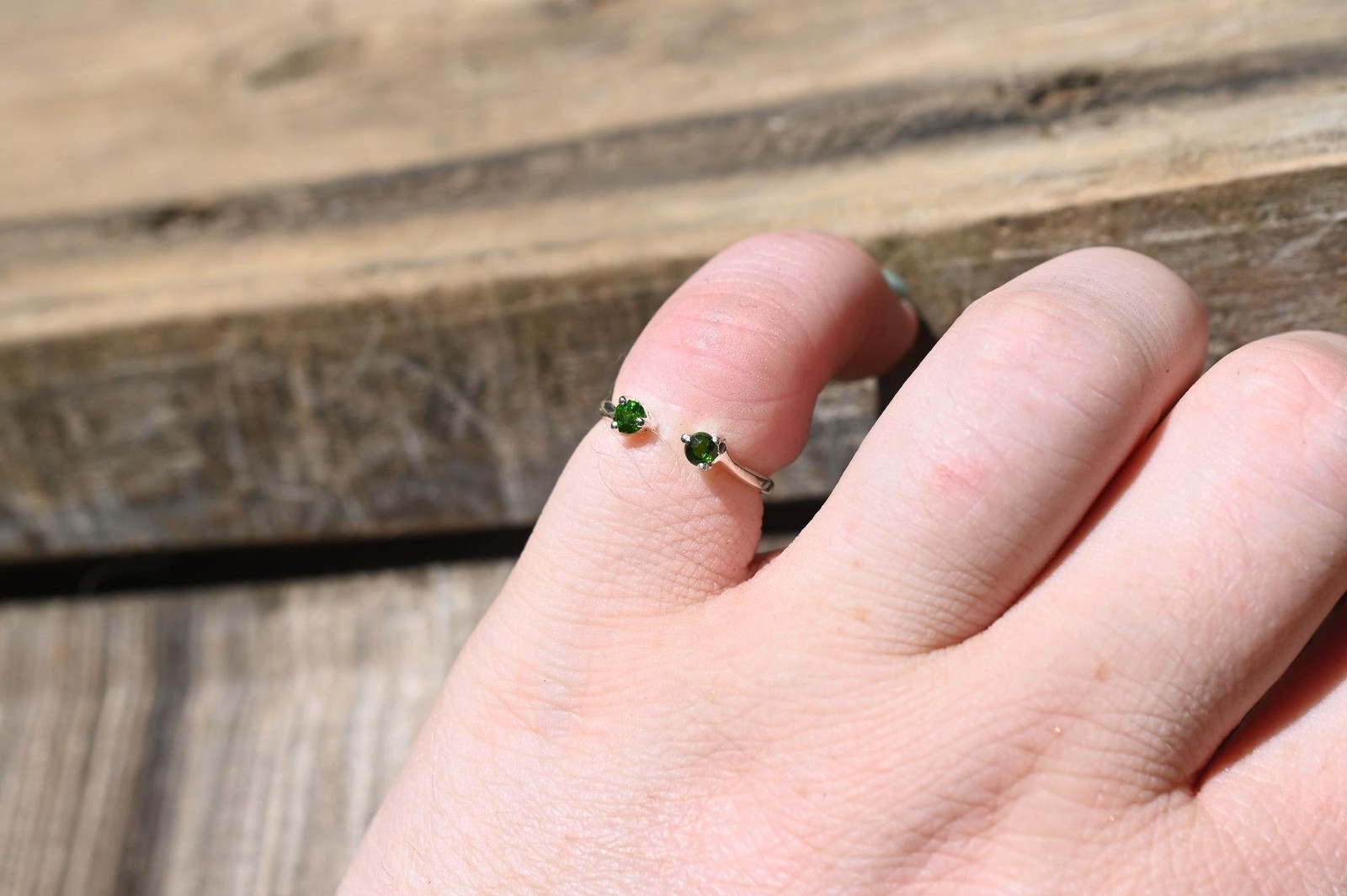 Chrome Diopside ring size 5 in 925 sterling silver