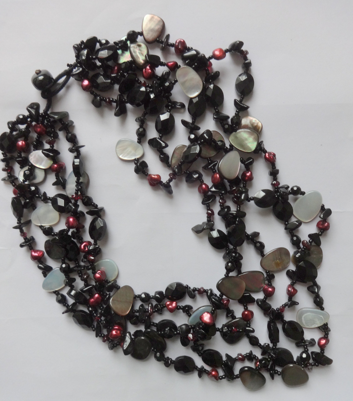Multi Strand Pearl and Gemstone Necklace