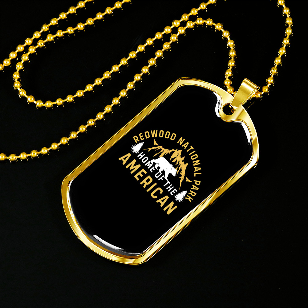 Camper Necklace Home of The American Necklace Stainless Steel or 18k Gold Dog T