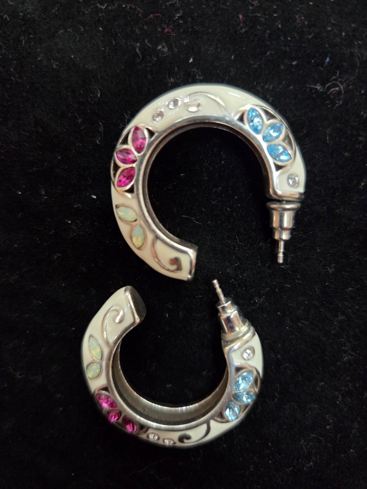 Floral Giardino Brighton Enamelled Multicolor Crystal Hoops