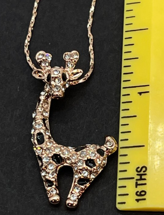 Necklace. Yellow Gold Plated Giraffe on 18 Inch Twist Chain w/2″ ext.