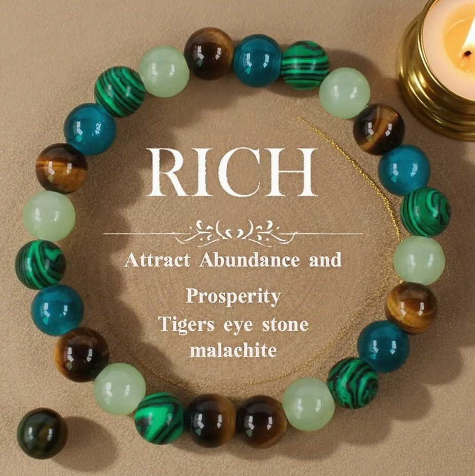 1 pc Tiger Eye Stone Bracelet Bohemian Women Natural Beaded Bangle