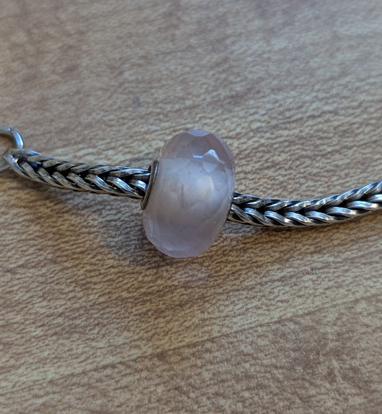Authentic TrollBeads Rose Quartz Faceted Gemstone Bead