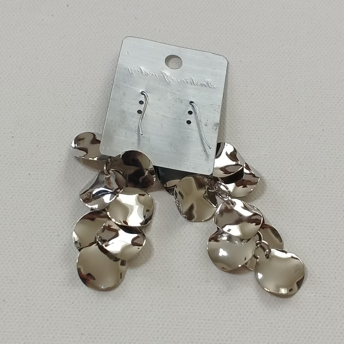Evening Dangle Metal Round Brass Plated Fish Hook Earrings Fashion Jewelry