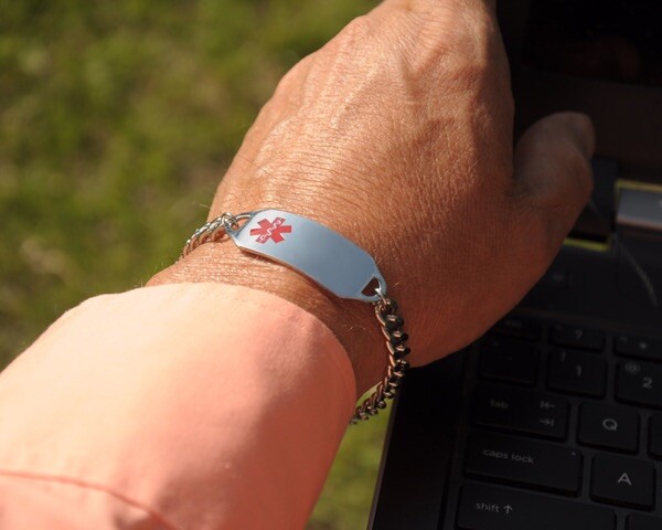 Medical Alert ID Bracelet -FREE ID Wallet Card,Engraving -Men’s Women’s USA