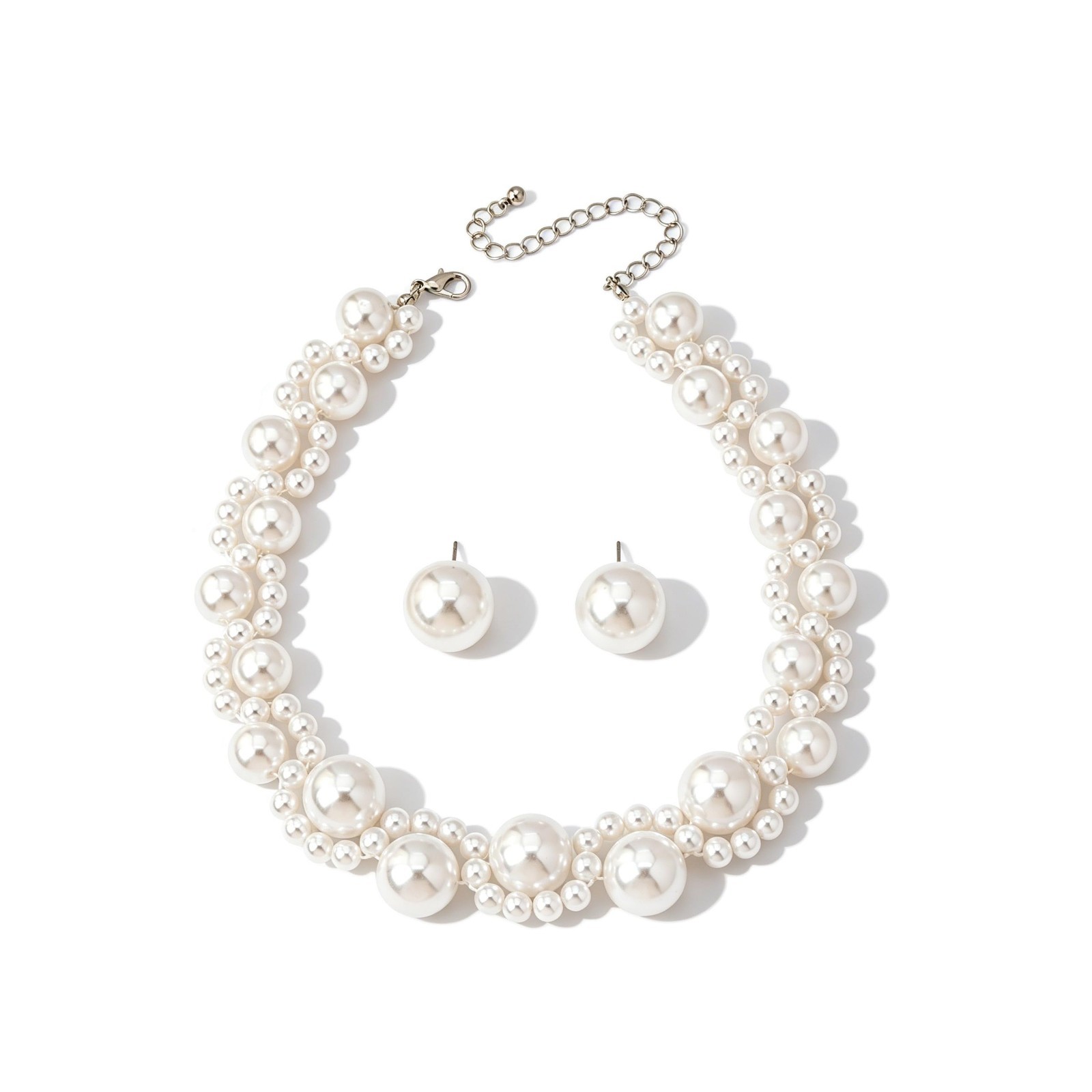 Chunky White Faux Pearl Choker Necklace for Women – Statement Wedding Jewelry Gi