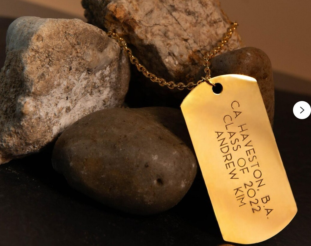 Personalised Engraved Men’s Necklace Army Dog Tag Any Text Birthday Anniversary