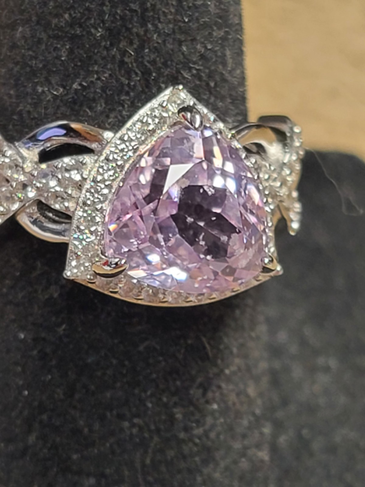 Pink Kunzite Rhodium Over Sterling Silver Ring 3.52ctw