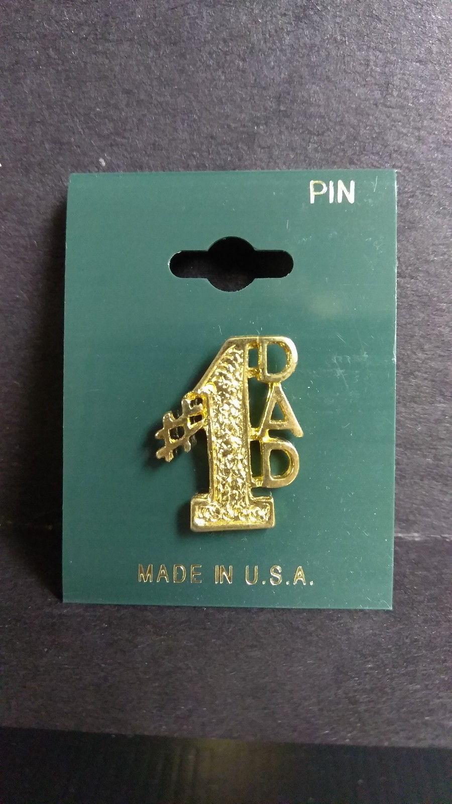 NEW GOLD PLATED #1 DAD PIN