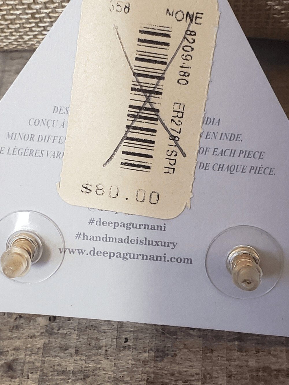 DEEPA GURNANI NWT Blue.Faceted Stunning Pierced Earrings